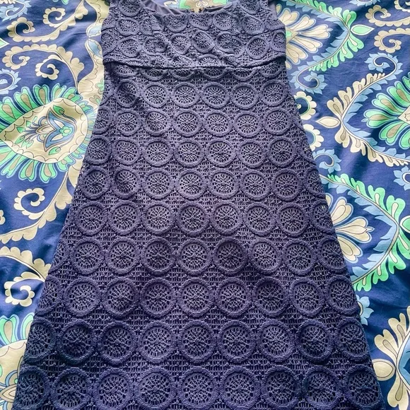 NWT Lilly Pulitzer Navy crochet Laurant Dress - Picture 3 of 5